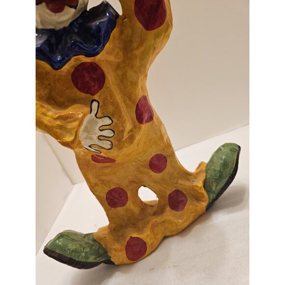 Mexican VTG‎ 70s Art Paper Mache Clown Set of 2 Clown Figurines 14" - Picture 5 of 16